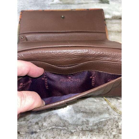 Anuschka Women's Wallet Floral Leopard Tiger Design Trifold Credit Bills Coins - Picture 11 of 11